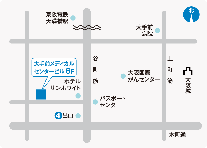 大阪市中央区 にしの腎・泌尿器科クリニック 地図
